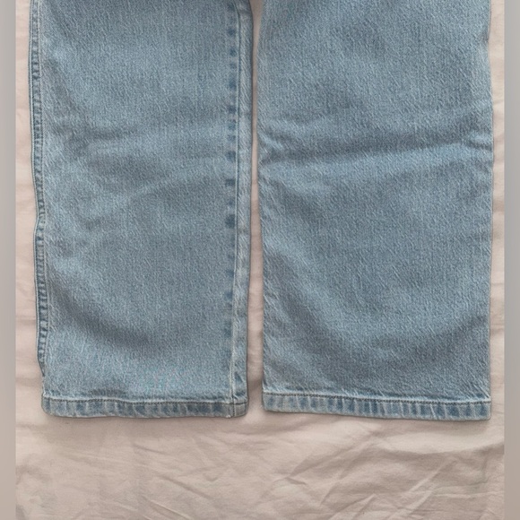 PrettyLittleThing Y2K High Rise Straight Leg Light Blue Jeans |Raw Hem| Size 4 - Picture 13 of 16